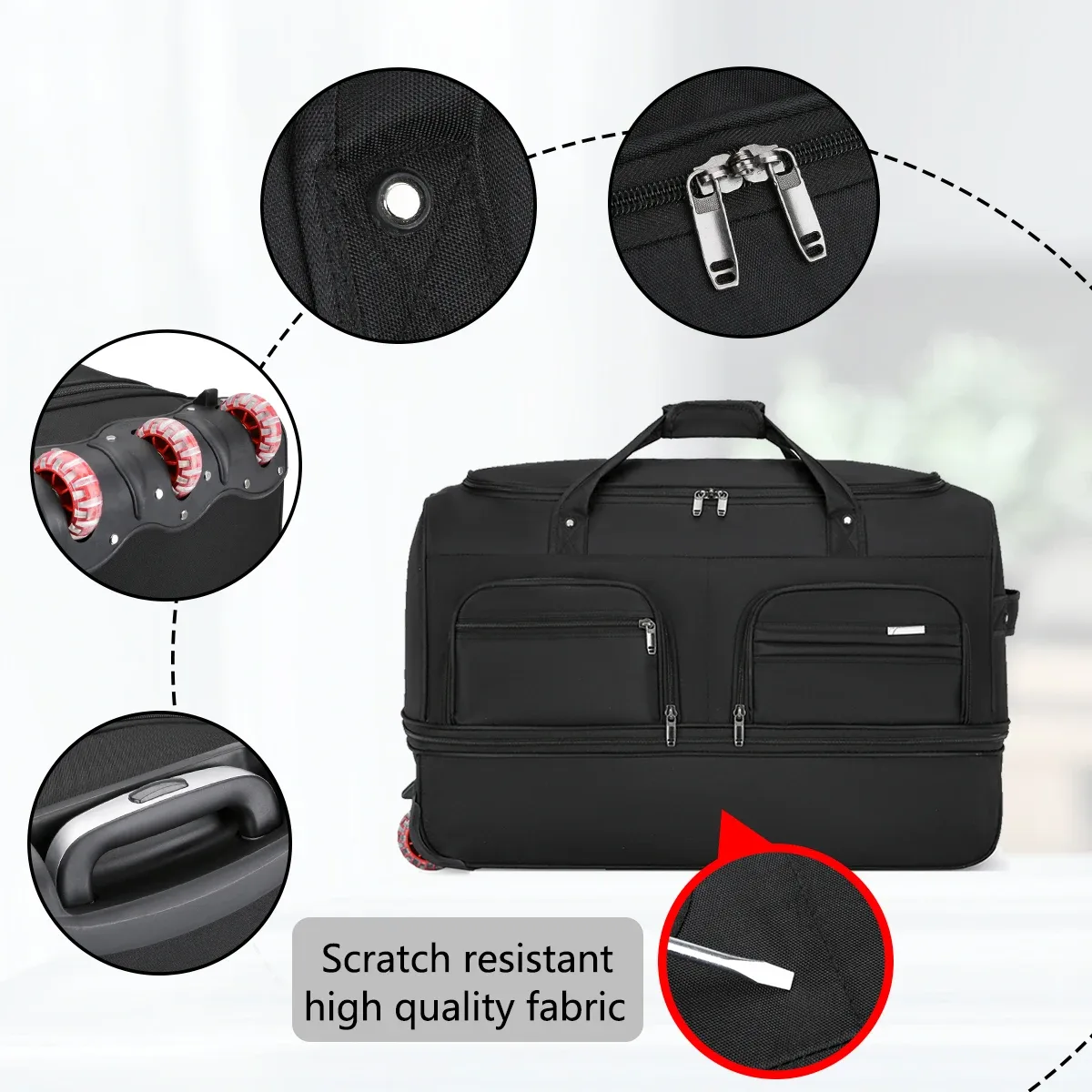 nouveau sac de voyage tendance 2026 grande capacité pour femme, sac de sport pour homme, sac de voyage imperméable, sac à roulettes, sac polochon