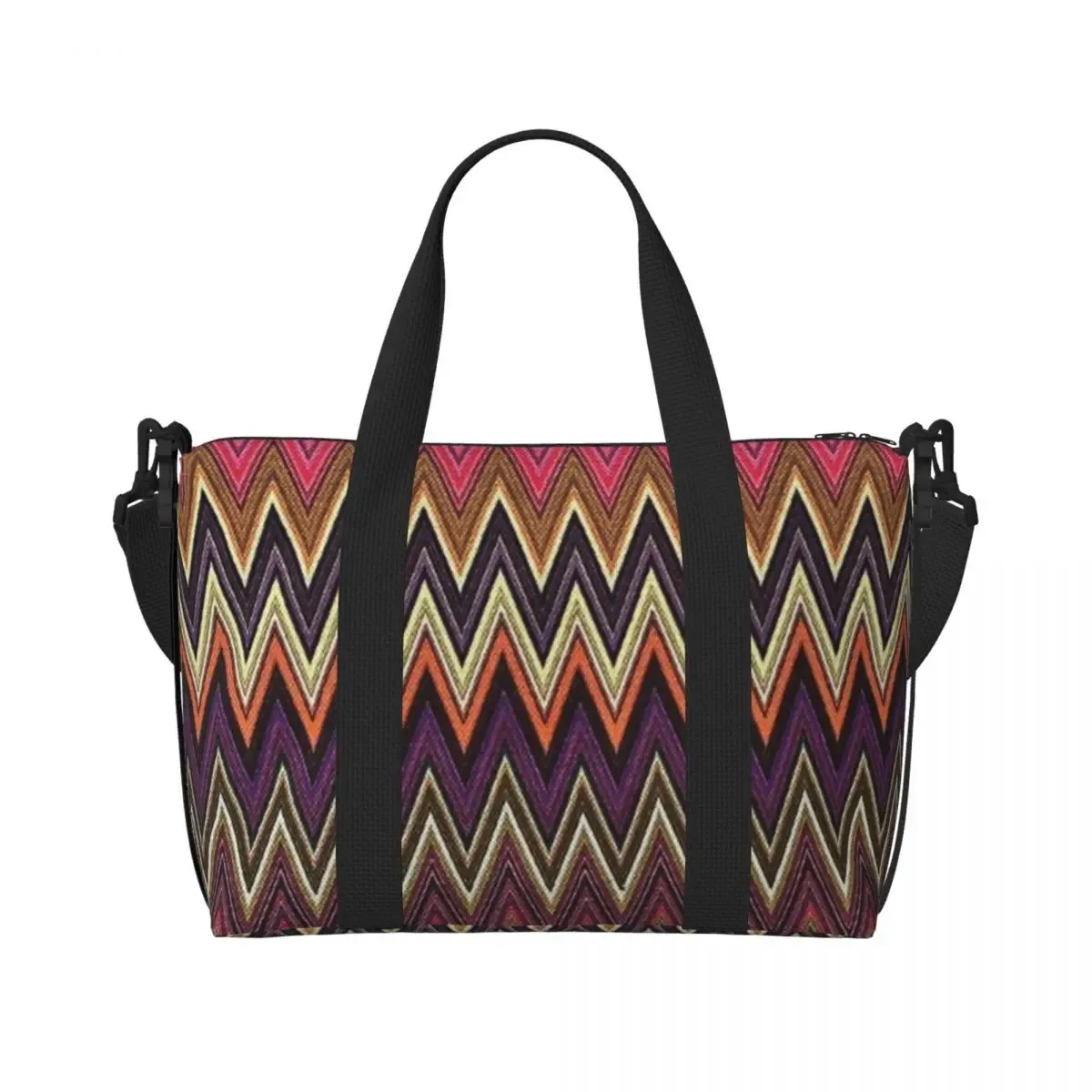 sac fourre-tout boho personnalisé pour femme, sac de plage moderne chic, extra large, sac de sport à main, géométrique, multicolore, sacs de voyage, sacs à provisions