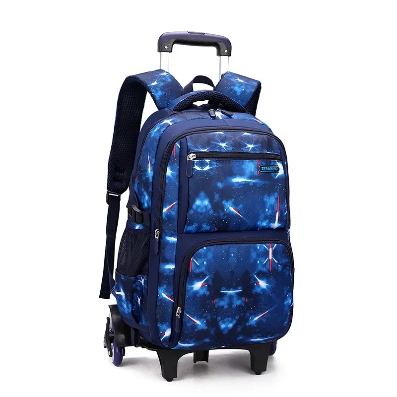 avec boîte à déjeuner chariot sacs d'école sac à dos roulant pour garçons sac à roulettes bagage à main pour enfants sac de lycée primaire