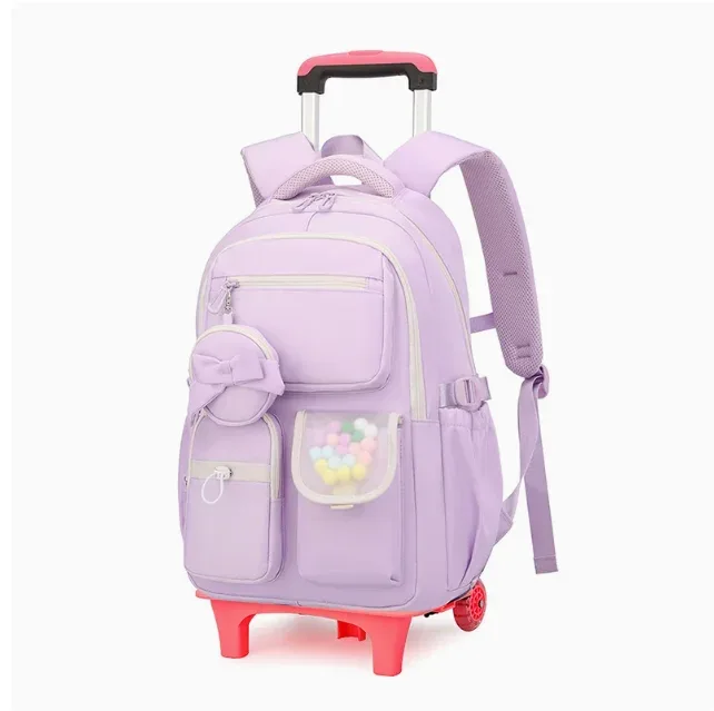 sac à dos à roulettes pour filles, sac à roulettes pour l'école pour enfants, sacs à roulettes pour l'école primaire, le collège et le lycée, sac à dos à roulettes pour filles