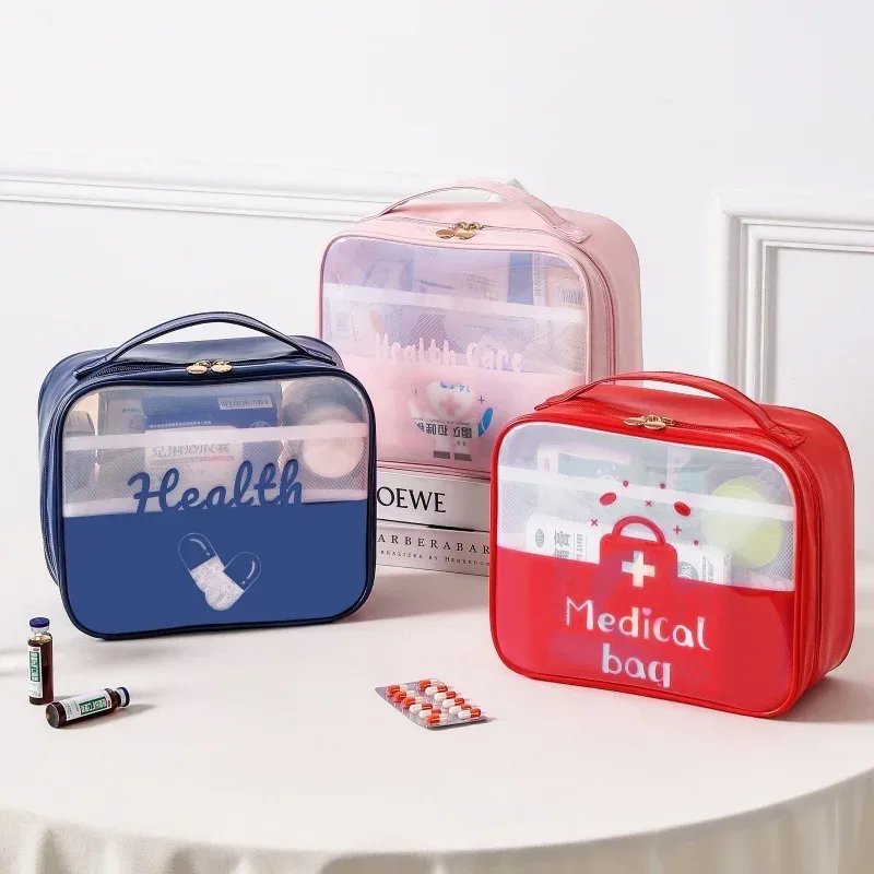 trousse à médicaments transparente et étanche, trousse de premiers soins portable de voyage, sac de rangement de médicaments à domicile, trousse médicale portable de grande capacité