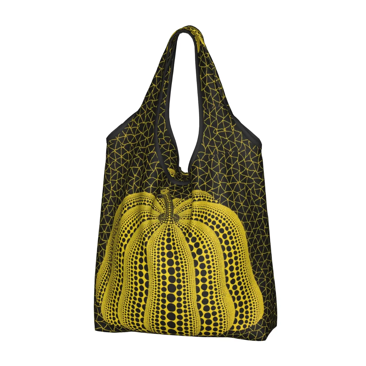 sac de courses abstrait yayoi kusama, sac fourre-tout mignon à bandoulière, grande capacité, sac à main portable à pois