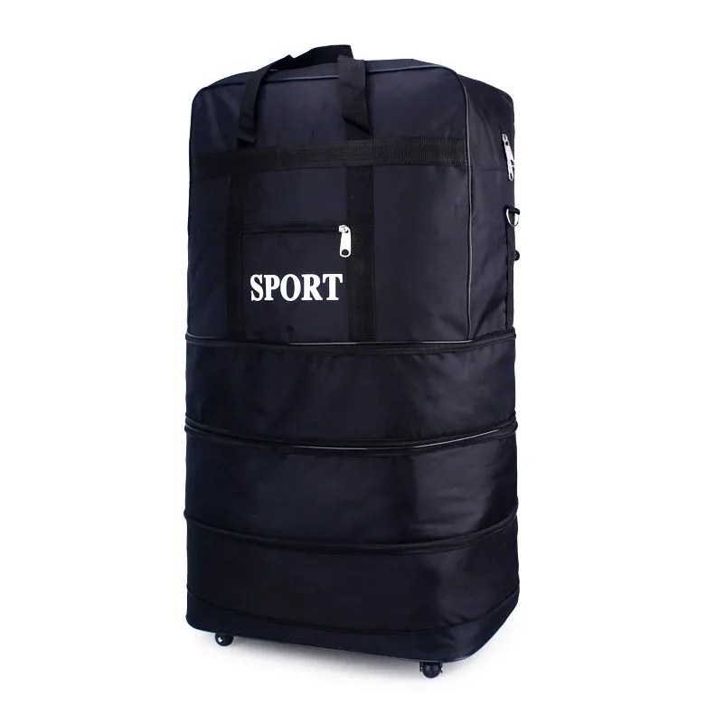 sac à bagages de voyage à air vérifié, roue universelle pliable, rangement mobile, oxford, cubes d'emballage étanches