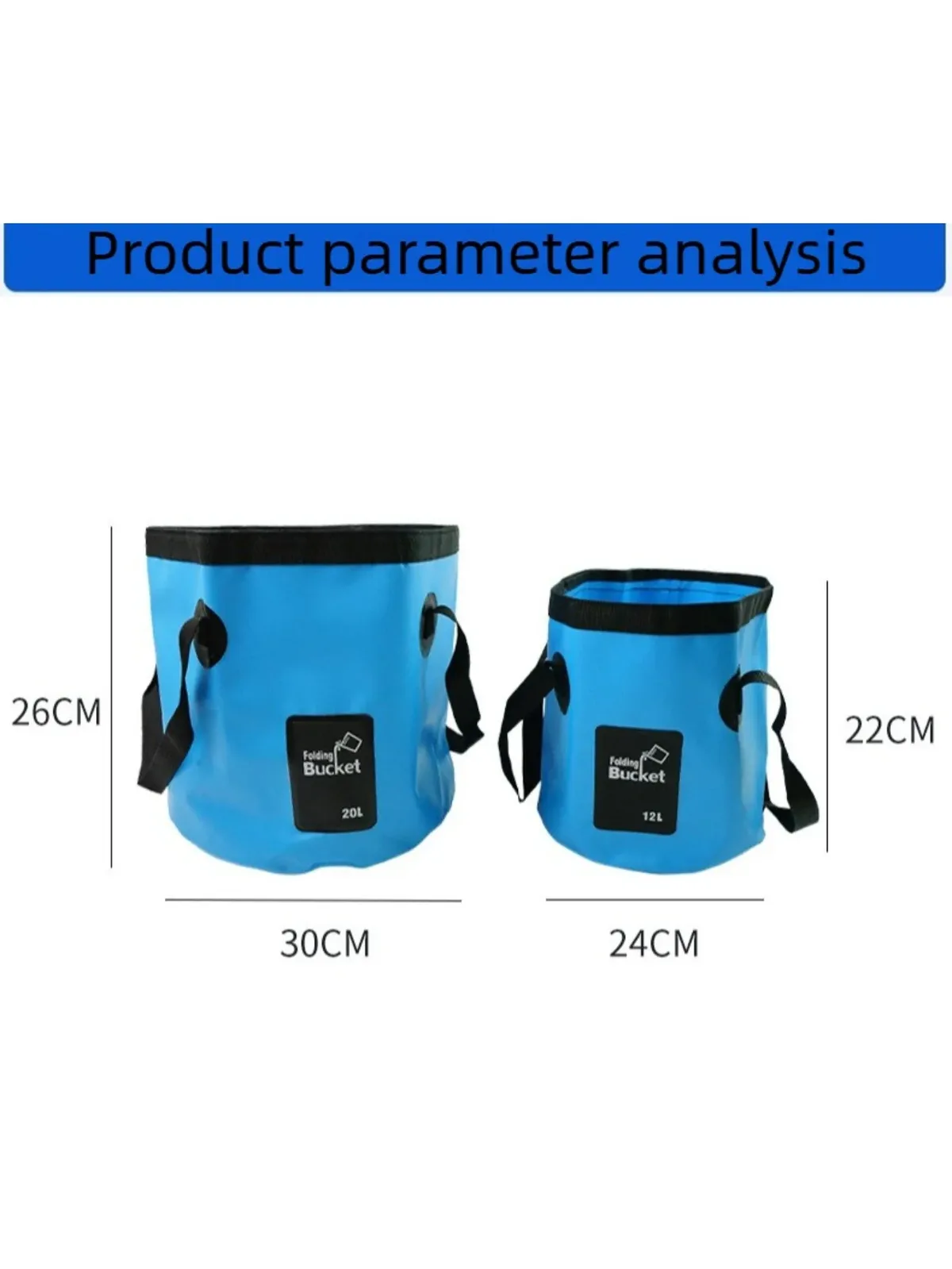 seau pliable portable, sac de rangement en toile, seau à eau pour camping et pêche en extérieur, seau de stockage d'eau pour lavage de voiture
