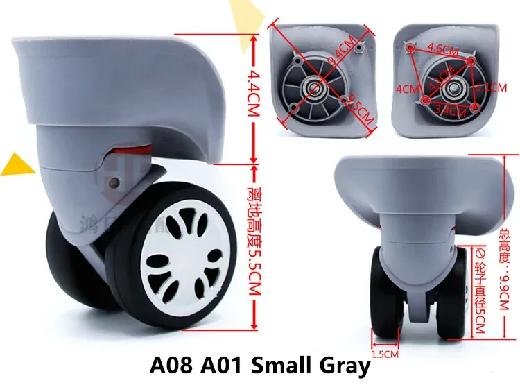a01 a08 a-08 roues d'avion silencieuses boîtier de chariot bagages roue universelle valise réparation accessoires roues de remplacement roulette