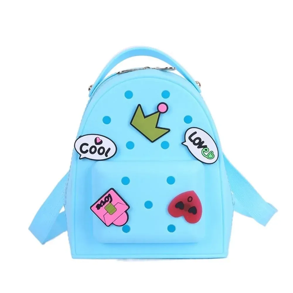 sac à dos en silicone à bretelles réglables, dessin animé, fermeture éclair, étanche, durable, doux, pour la maternelle, pour dames