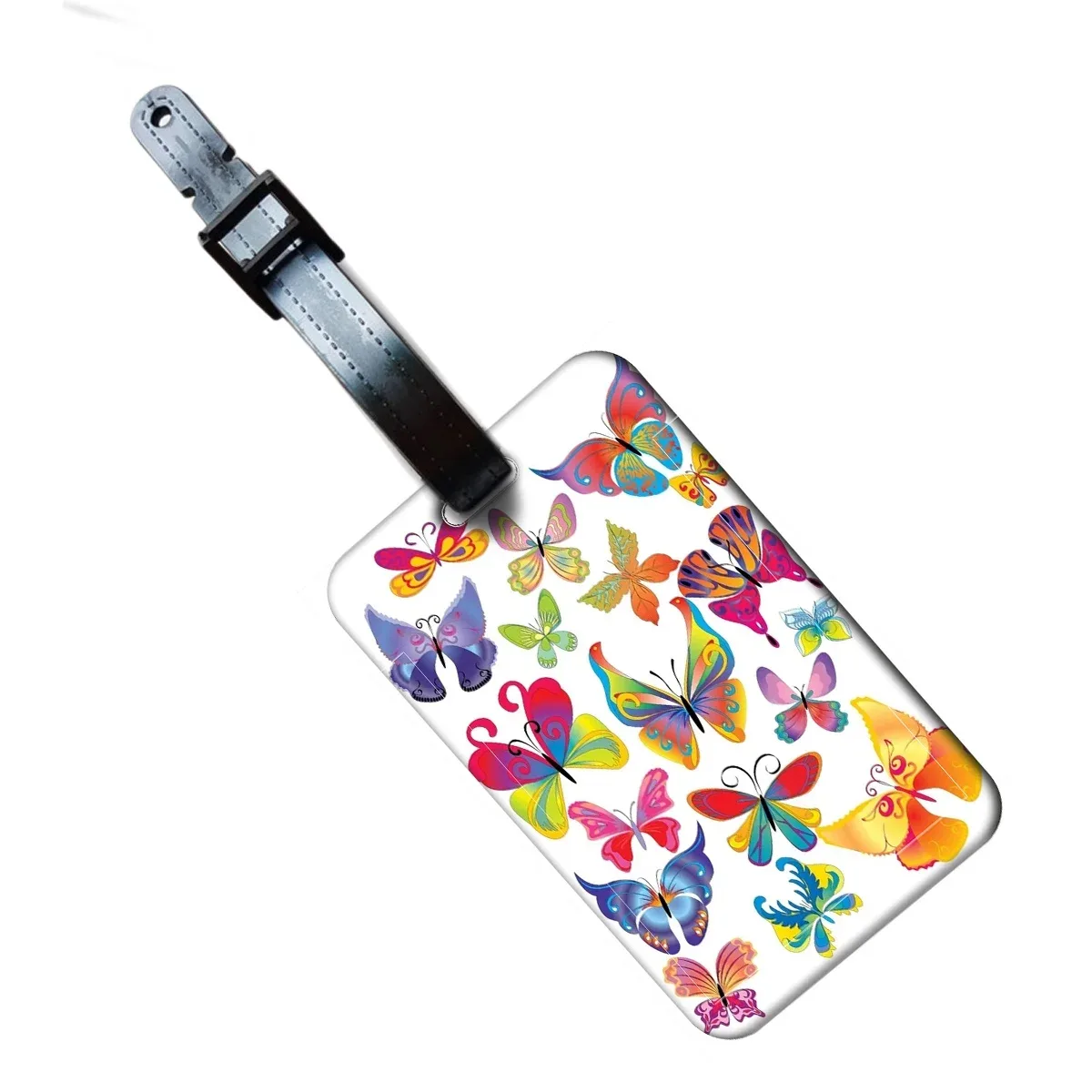 étiquette de bagage papillon pour femmes, porte-adresse d'identification pour valise de voyage, porte-billets de bagage portable pour filles