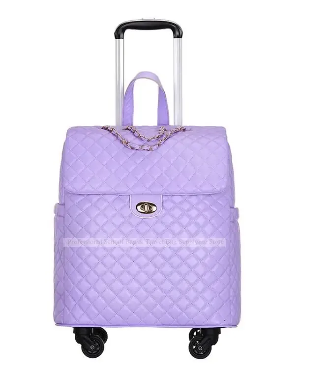 sac à bagages à roulettes en pu pour femme, bagage à roulettes, valise à roulettes, cabine, voyage, nouveau, 2020