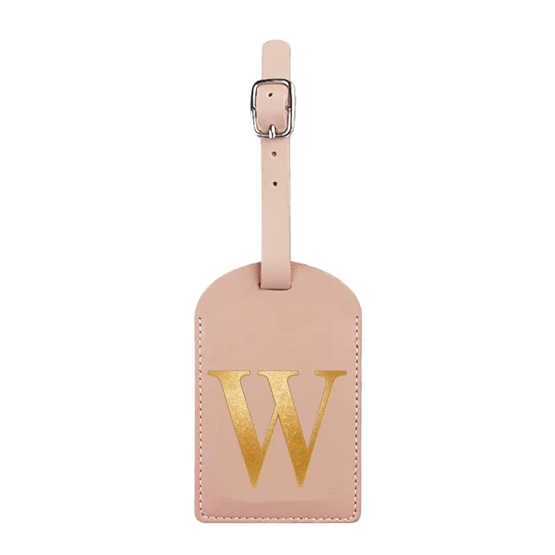 étiquette de bagage personnalisée avec nom, rose, avec motif de carte d'embarquement et initiales pour une identification facile