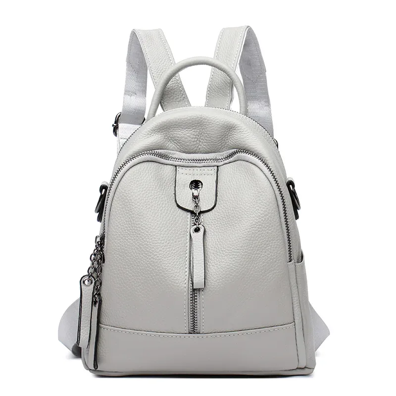 sac à dos en cuir de vache 2021 souple pour jeunes filles et femmes, accessoire de mode avec couche supérieure en véritable peau de vache, pour livre, style sac à dos, 100%