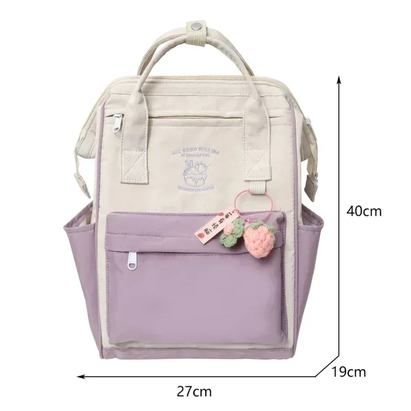 sac à dos imperméable tendance japonaise, assorti aux couleurs, pour femmes et filles, grande capacité, pour les voyages de loisirs, les week-ends sportifs, le sport