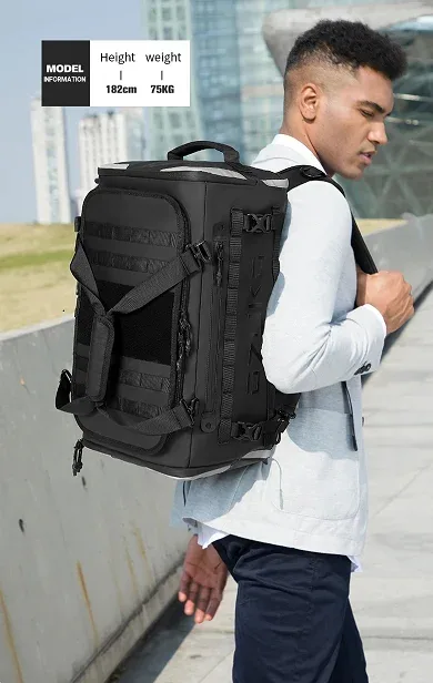 Sac à dos de voyage Ozuko pour hommes, sac de sport et de fitness avec séparation pour articles secs et humides, idéal pour les courts séjours d'affaires, les week-ends et le camping