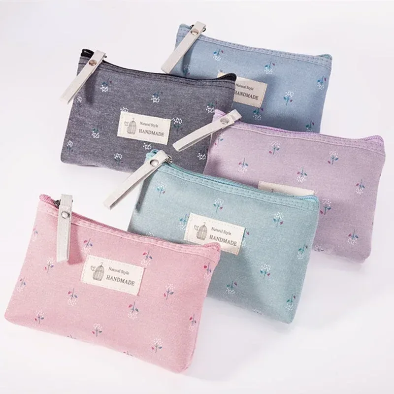 sac à cosmétiques en toile souple imprimé à pois pour femmes, mignon, organisateur de produits de toilette, sacs de maquillage portables, étui de rangement de voyage