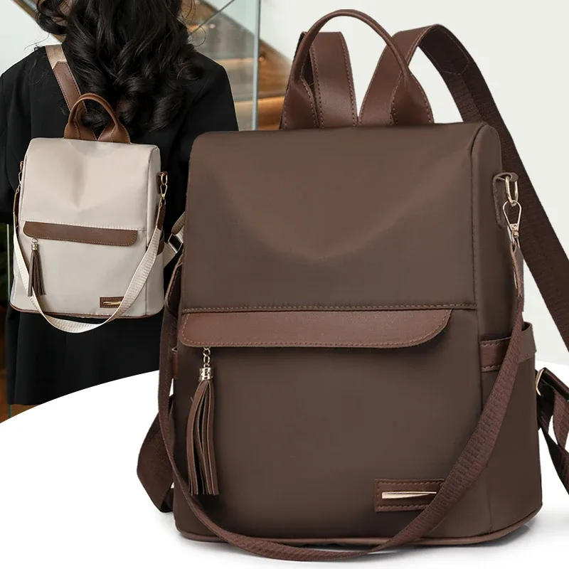 femmes décontracté imperméable en nylon sac à dos nouvelle grande capacité femmes voyage sacs à bandoulière marque de mode femme anti-vol sac à dos