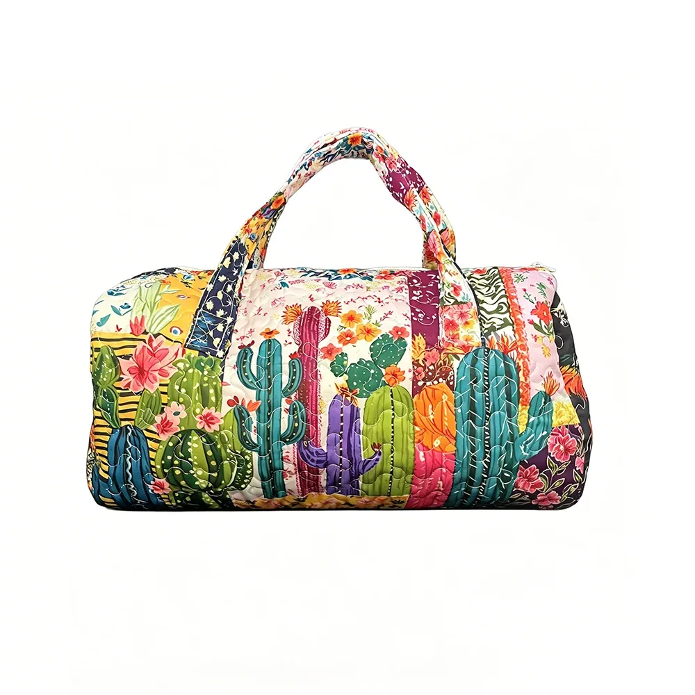 Sac de voyage tropical motif ciel étoilé, imprimé flamants roses et palmiers, sac de nuit matelassé bleu marine pour femme, idéal pour les vacances d'été à la plage