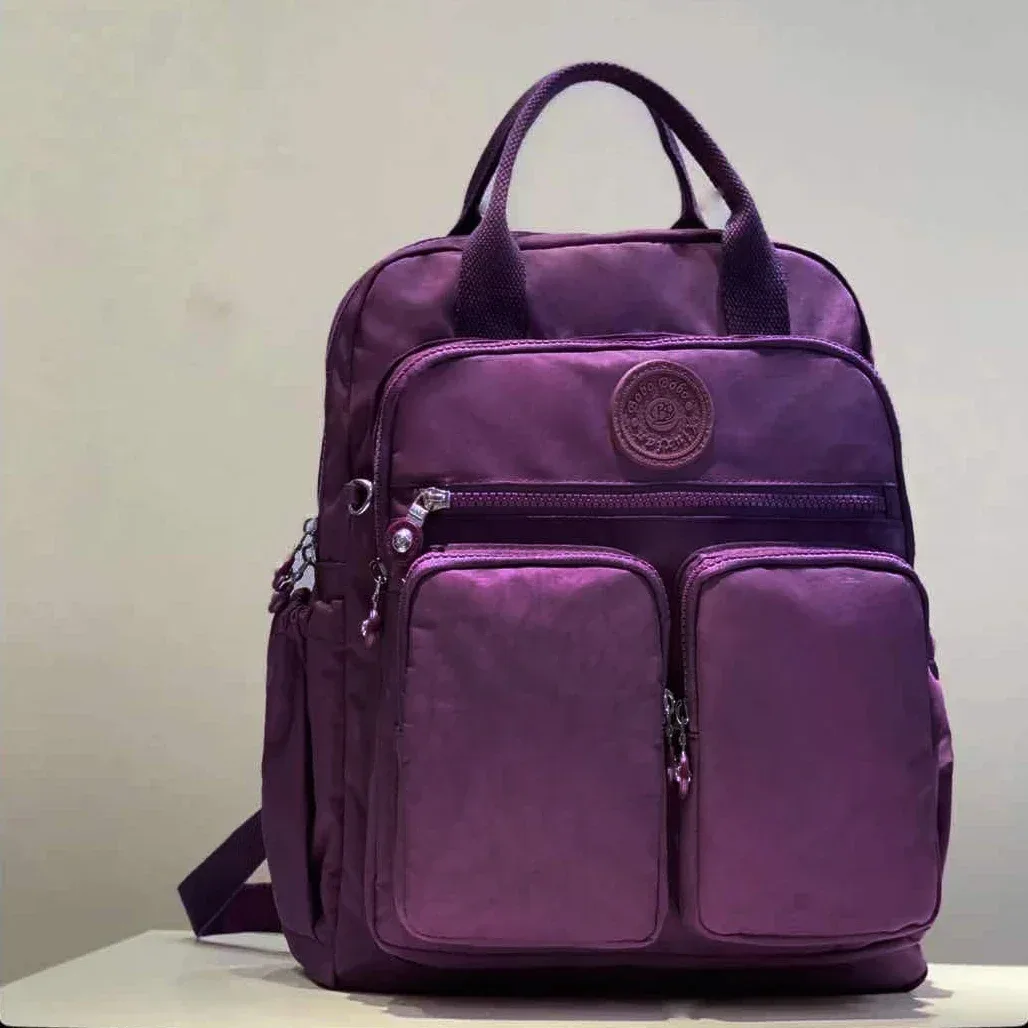mode femme sac à dos imperméable en nylon poignée souple solide multi-poches voyage fermeture éclair feminina sacs d'école sac à dos pour ordinateur portable