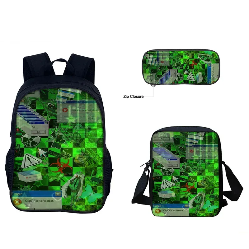 forsaken gubby 3 pièces sac à dos sac à déjeuner trousse à crayons ensemble enfants école bookbag pour garçons filles adolescents mignon cadeau d'anniversaire
