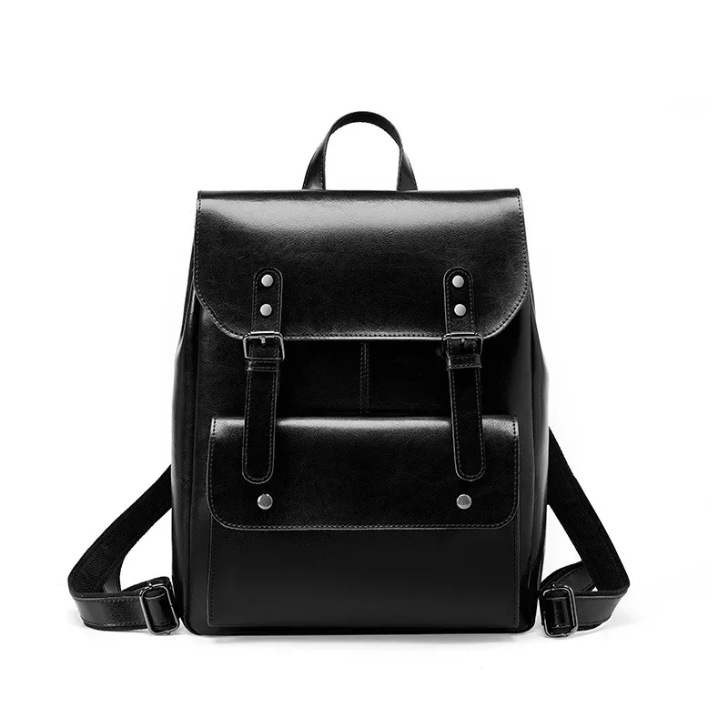 nouveau sac à dos antivol en cuir véritable, durable, grande capacité, sac à dos vintage pour ordinateur portable pour femmes, 14 pouces, en cuir de vache, pour l'école et le collège