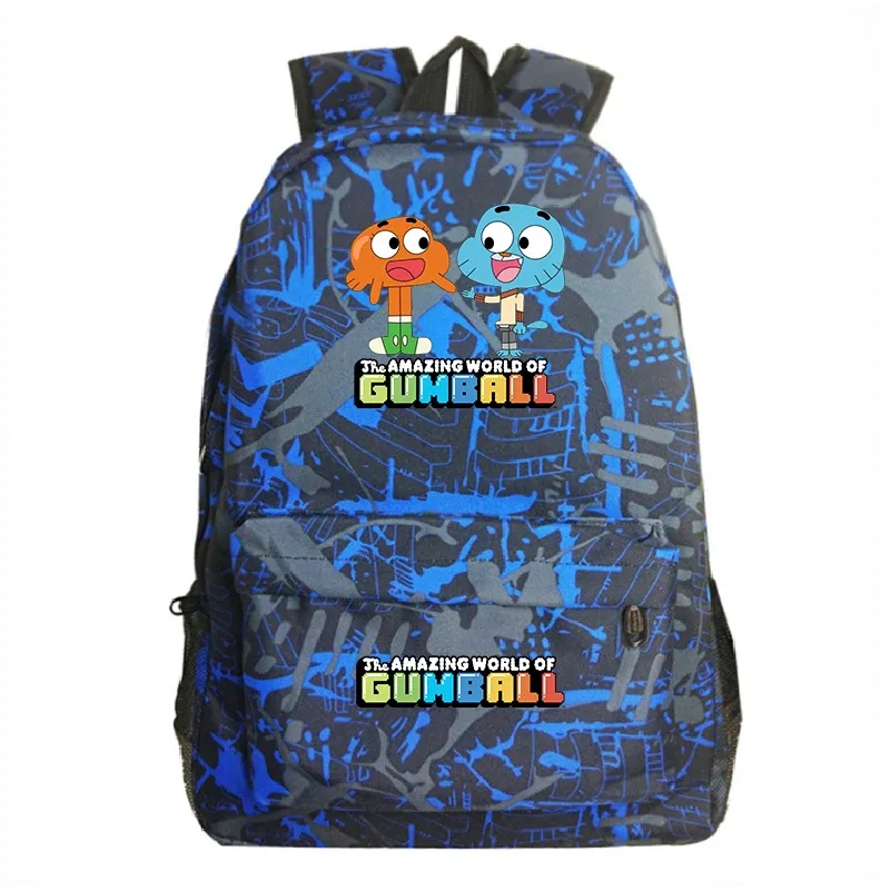 sac à dos the amazing world of gumball pour garçons et filles, sac à dos de dessin animé de grande capacité, sac à livres pour étudiants, sac de voyage unisexe pour l'extérieur