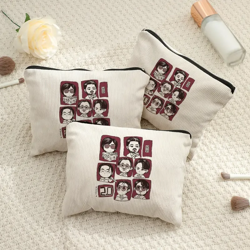 trousse de maquillage en velours côtelé arirang world tour 2026, pochette multifonctionnelle à fermeture éclair pour femme, sac de rangement de voyage idéal, cadeaux pour fans k-pop