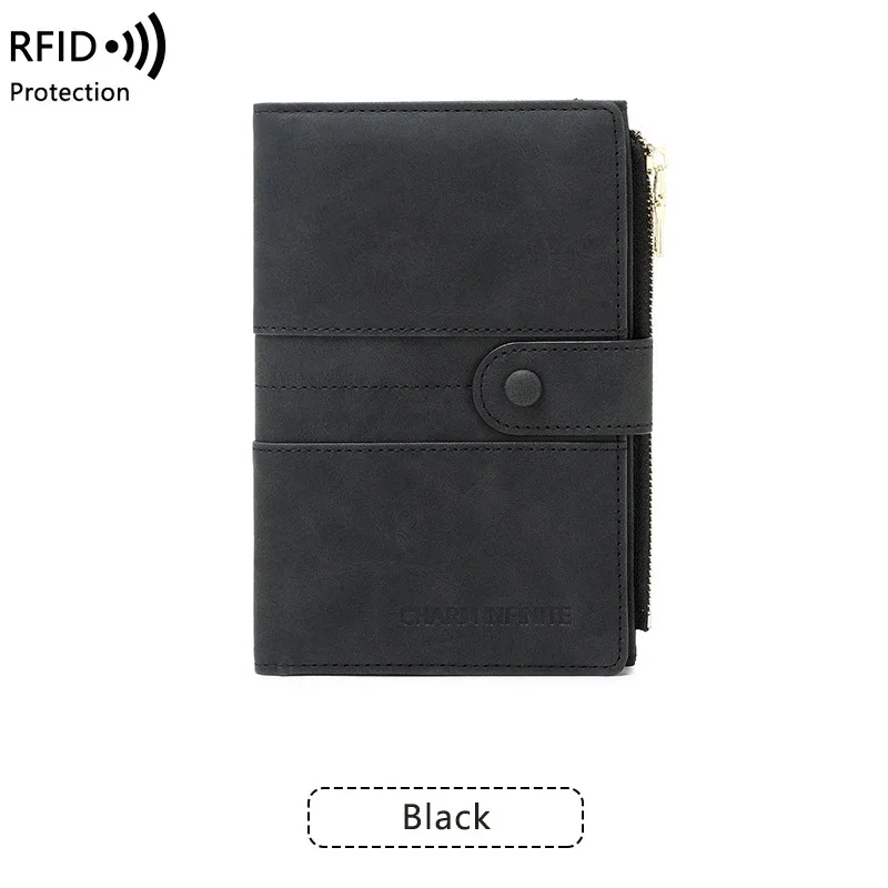 nouvelle pochette de passeport antivol rfid avec fermeture éclair, porte-documents multifonctionnel pour voyage