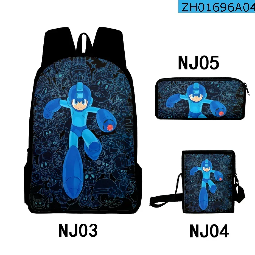 mode nouveauté cool rockman impression 3d 3 pièces/ensemble sacs d'école pour élèves sac à dos pour ordinateur portable sac à dos sac à bandoulière incliné trousse à crayons