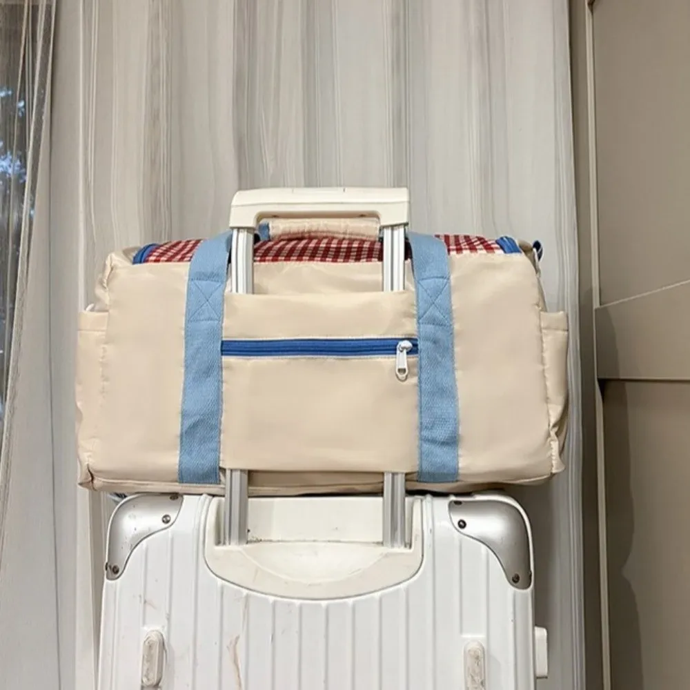 nouveau sac de voyage en tissu oxford, sac à main de maternité léger au design mignon, sac de transport de grande capacité pour voyage de week-end
