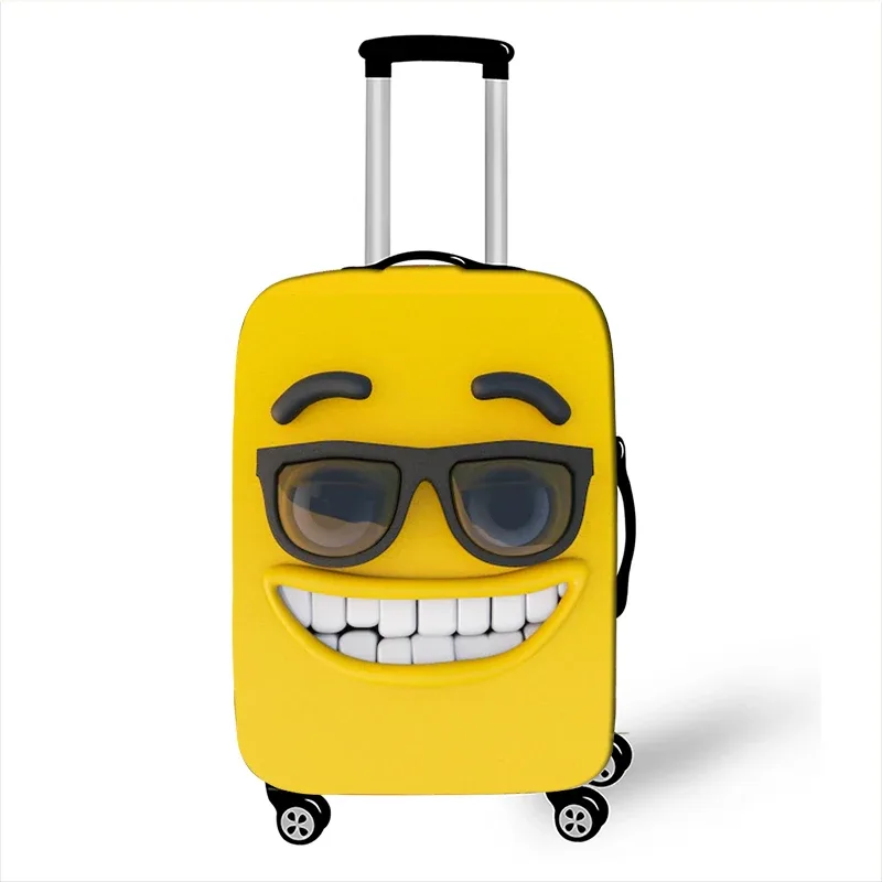housse de bagage avec impression d'expression drôle, gaine de protection pour valise de voyage, étuis anti-poussière élastiques adaptés aux accessoires de bagages de 18 à 32 pouces