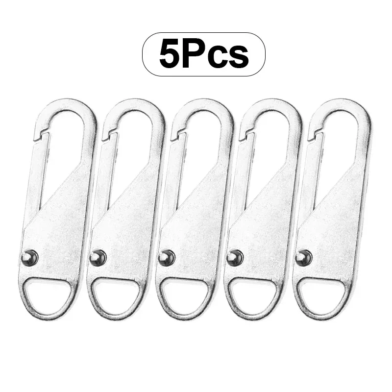 curseur de fermeture éclair de remplacement universel, alliage métallique, extracteur de fermeture éclair, sac à bagages, tête de fermeture éclair, bricolage, outil de couture artisanal, kit de réparation, 5 pièces