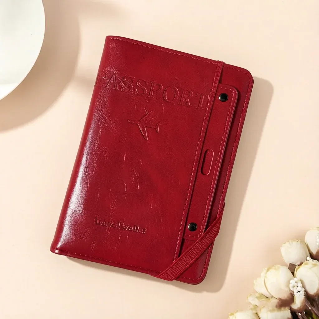 porte-passeport anti-rfid, portefeuille de voyage en cuir, étui pour documents de voyage, accessoires