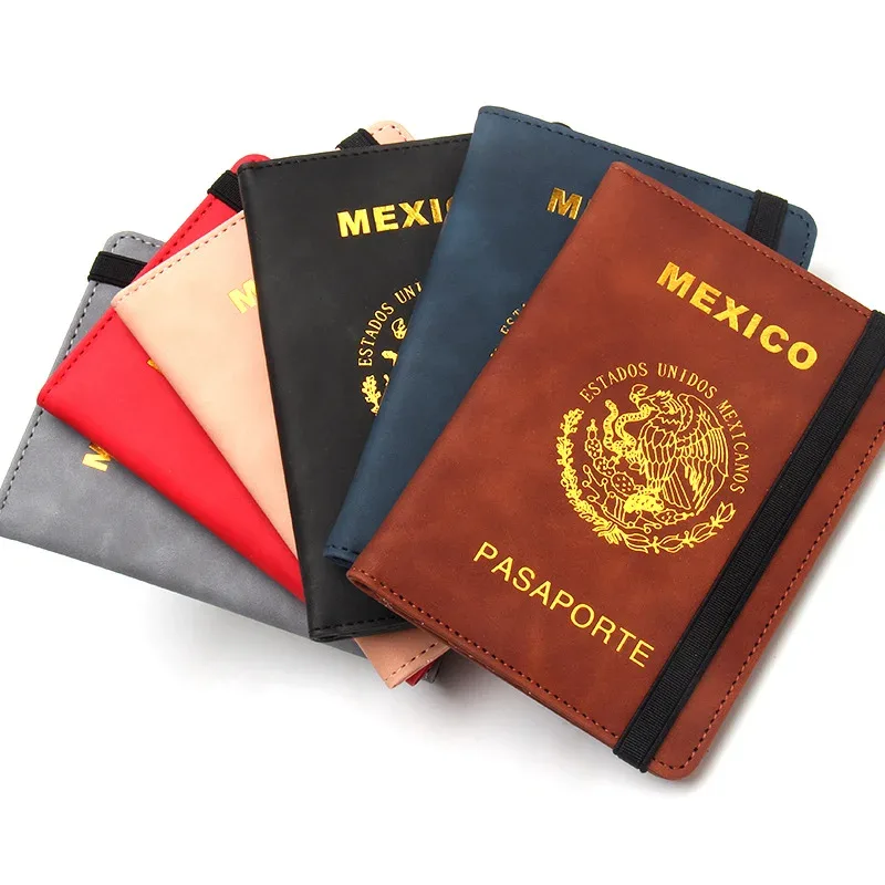 porte-passeport pour voyage, femme/homme, portefeuille de passeport avec blocage rfid, emplacements pour cartes, housse de passeport rfid mexique