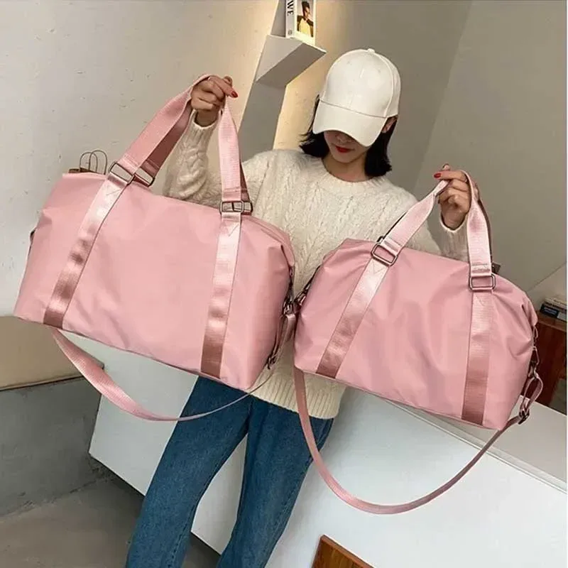 Grand Sac de Voyage Multifonctionnel en Nylon pour Femme, Fourre-Tout Étanche, avec Poches Sèches, pour la Gym
