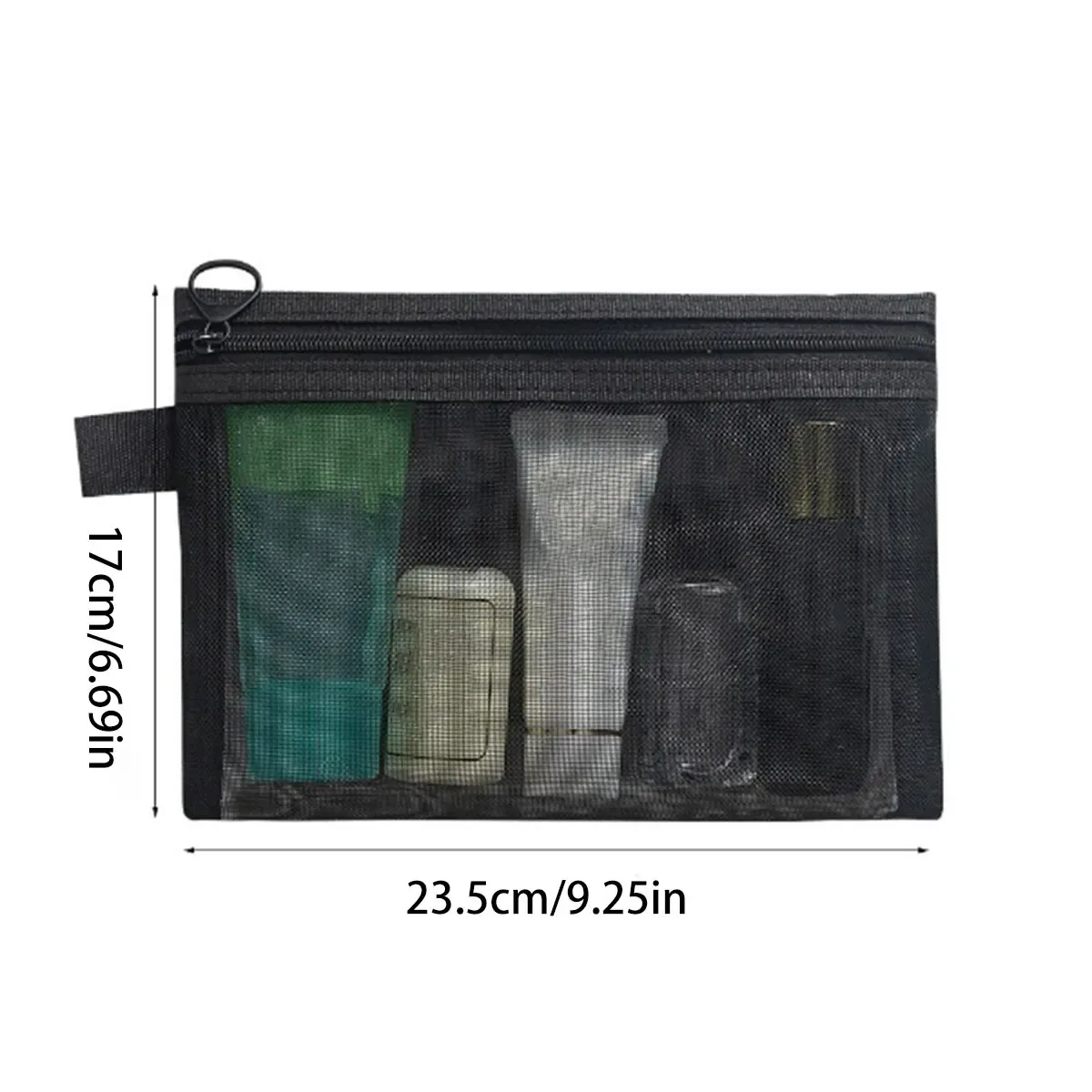 sac de rangement de cosmétiques de voyage simple en maille, sac de rangement de toilette de grande capacité, trousse de maquillage portable pour les voyages d'affaires, 1 pièce
