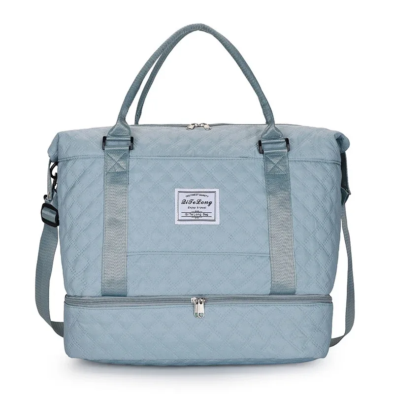 sac polochon de voyage à la mode, étanche, extensible, grande capacité, sac de voyage pour femmes, sac de sport