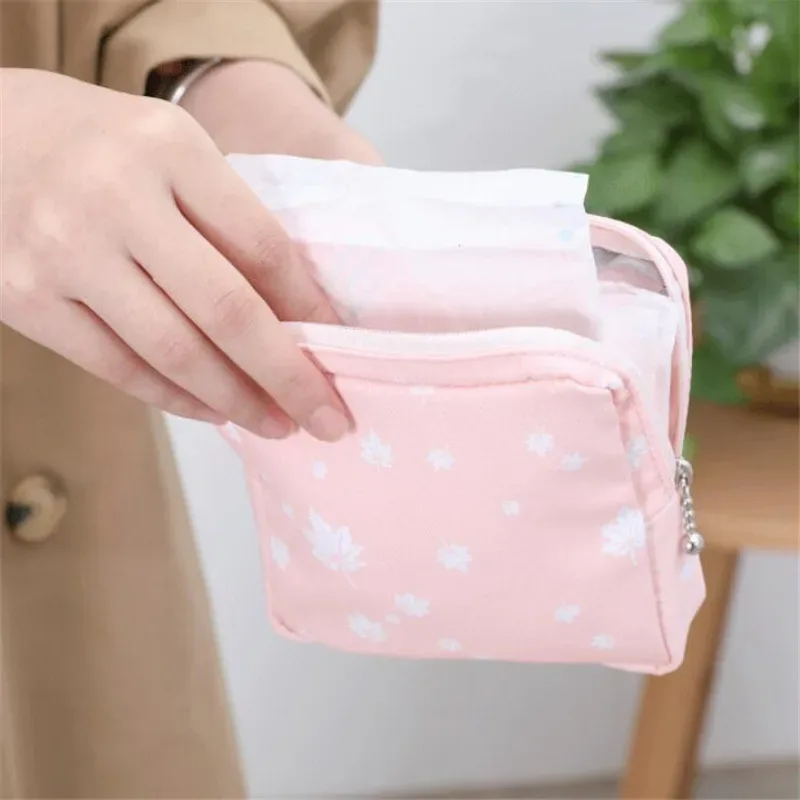 Ensemble de petits sacs à cosmétiques pour femmes, Mini serviettes hygiéniques à fermeture éclair pour filles, sacs de maquillage pour rouge à lèvres, pochette de rangement pour écouteurs et pièces de monnaie