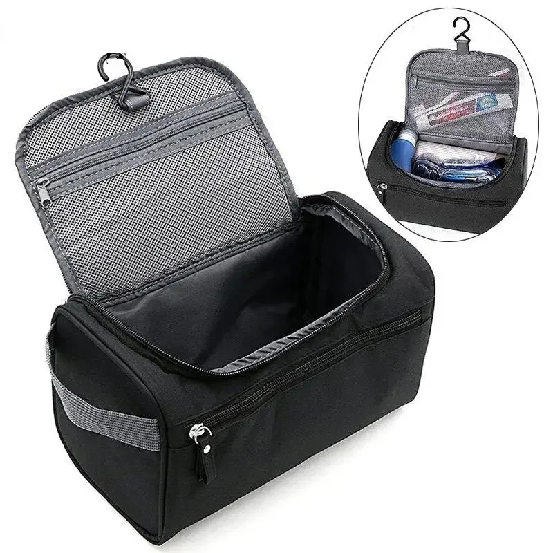 Sac de rangement Portable en Polyester à fermeture éclair pour hommes et femmes, organisateur de produits de toilette, sac à cosmétiques de voyage, pochette de lavage étanche suspendue