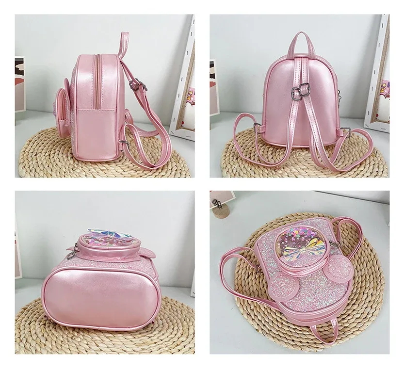 sac à dos mini tendance avec nœud papillon, sac de poitrine à sequins, sac à main en cuir pu avec pompon, sac à bandoulière