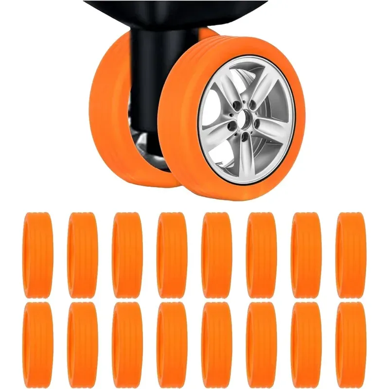 protecteur de roue en silicone, 32/4 pièces, compartiment à bagages, housse de protection de roue, boîtier de chariot, manchon à roulettes silencieux, accessoires de valise