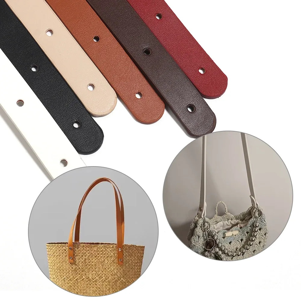 sangle de remplacement en cuir pu à deux trous, 2x65cm, pour femmes, sangle de sac à bandoulière, poignée de sac à main, accessoires de sac diy, 2 pièces/lot