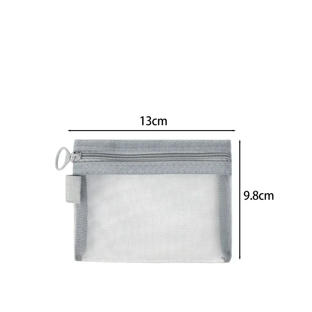 sacs à cosmétiques transparents en maille, petite et grande trousse de maquillage noire, trousse de toilette de voyage portable, trousse de rangement pour rouge à lèvres, poudres, 1 pièce, 6 pièces