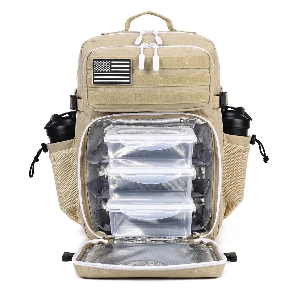 45l sac à dos de gestion des repas pour hommes femmes tactique adultes isolé déjeuner athlètes sac de sport sacs à dos de sport avec porte-bouteille
