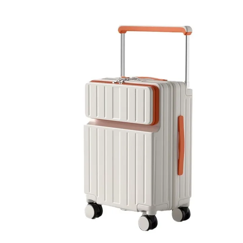 valise de voyage à roulettes avec poignée large, ouverture frontale, compartiment pour ordinateur portable, chargement usb, 20, 22, 24, 26 pouces