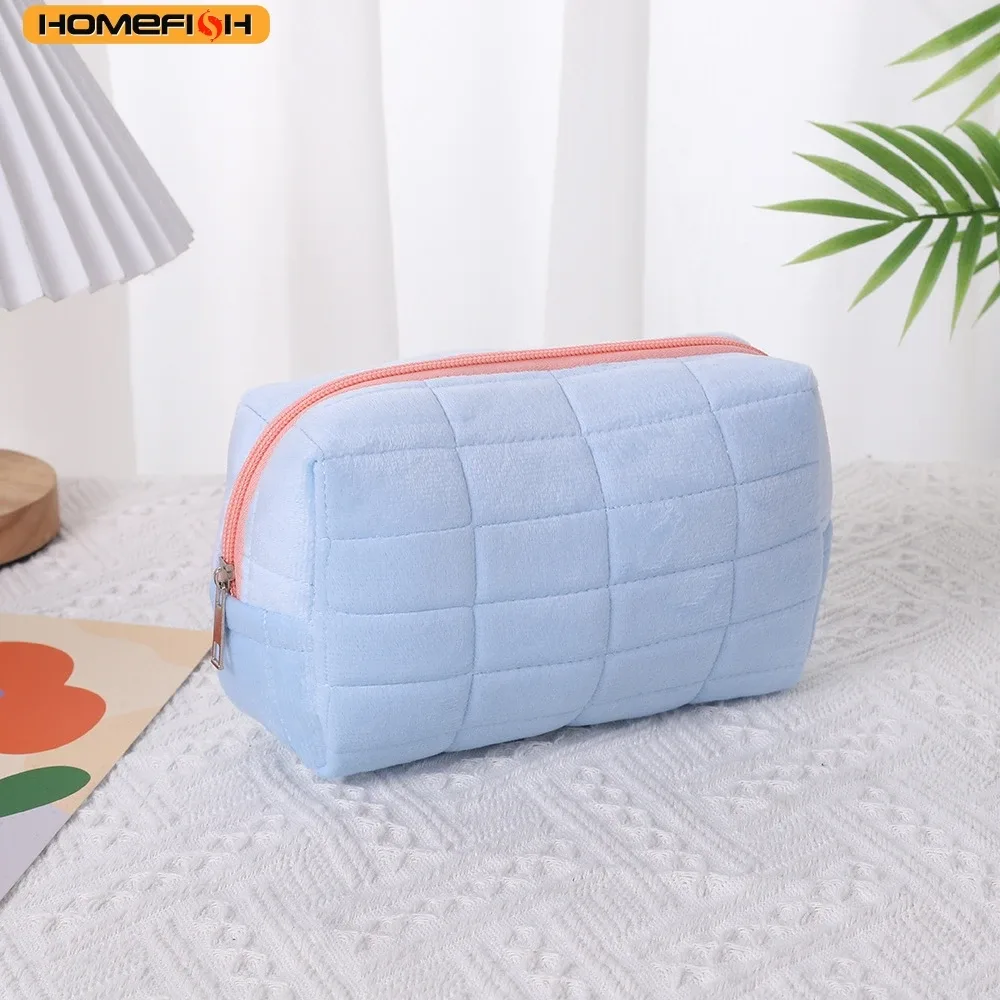homefish sac de rangement élégant de grande capacité en forme d'oreiller, pochette portable multifonctionnelle pour cosmétiques et stylos pour femmes, idéale pour le transport quotidien.