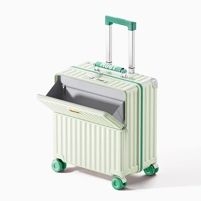 nouvelle valise cabine 2026 à ouverture frontale 16/18/20 pouces avec compartiment séparé pour ordinateur portable, port usb et porte-gobelet