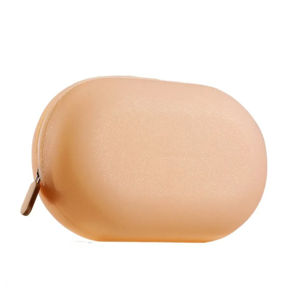sac à cosmétiques portable en silicone de grande capacité, sac de rangement de voyage étanche à fermeture éclair, porte-monnaie souple anti-poussière, petit article