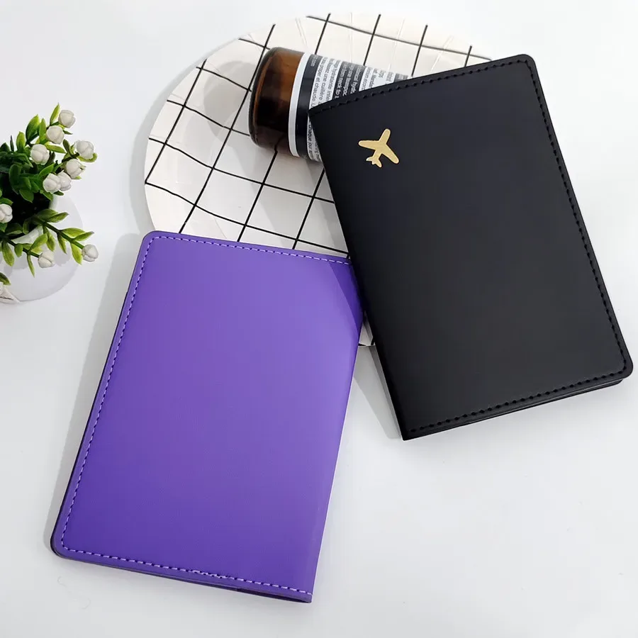 porte-passeport en cuir pu, étui de voyage, accessoires de voyage, portefeuille tendance pour filles et garçons