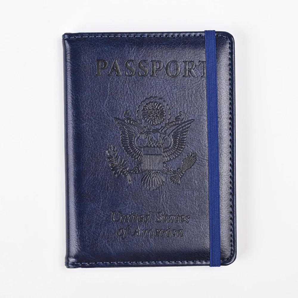 porte-passeport en cuir pu rfid pour hommes et femmes, idéal pour sécuriser, élégant pour les états-unis, portefeuille de voyage durable, organisateur de documents