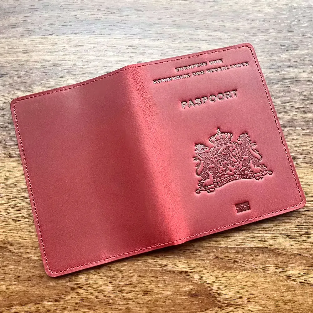couverture de passeport en cuir pour hommes, porte-passeport de voyage d'affaires, pays-bas