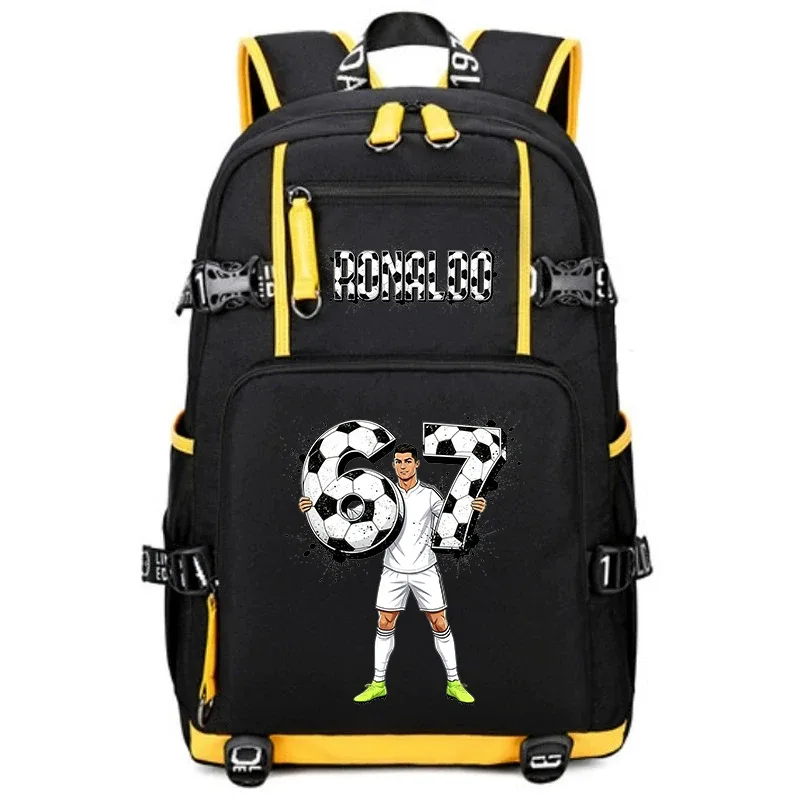cr7 ronaldo 67 sac à dos imprimé de grande capacité pour étudiants, adolescents, enfants, sac à dos de voyage pour l'école