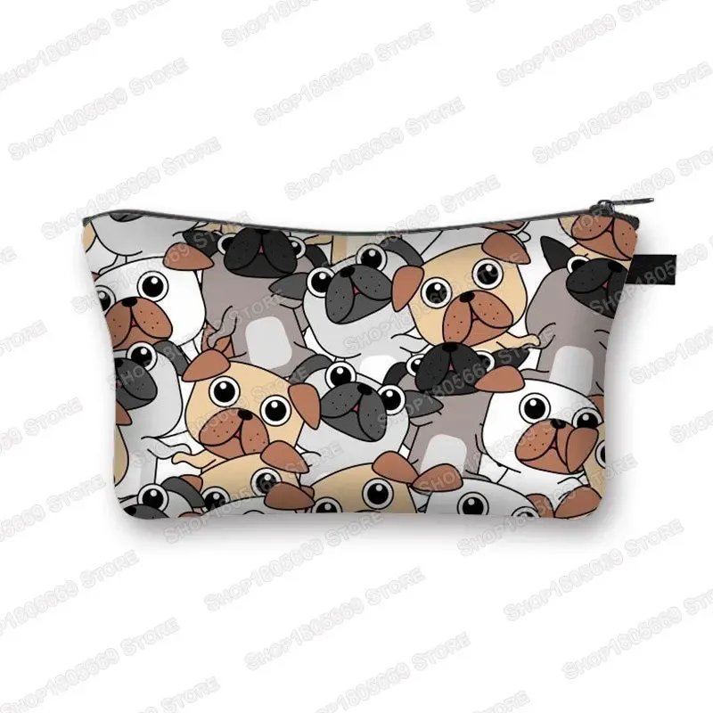 kawaii dessin animé chat chien trousse à cosmétiques mignon chaton chiot sacs de maquillage femmes sacs de toilette pochette rouge à lèvres pochette fille sac à cosmétiques